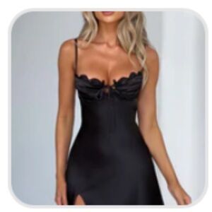Babyboo Lingerie Inspired Black Silk Mini Dress